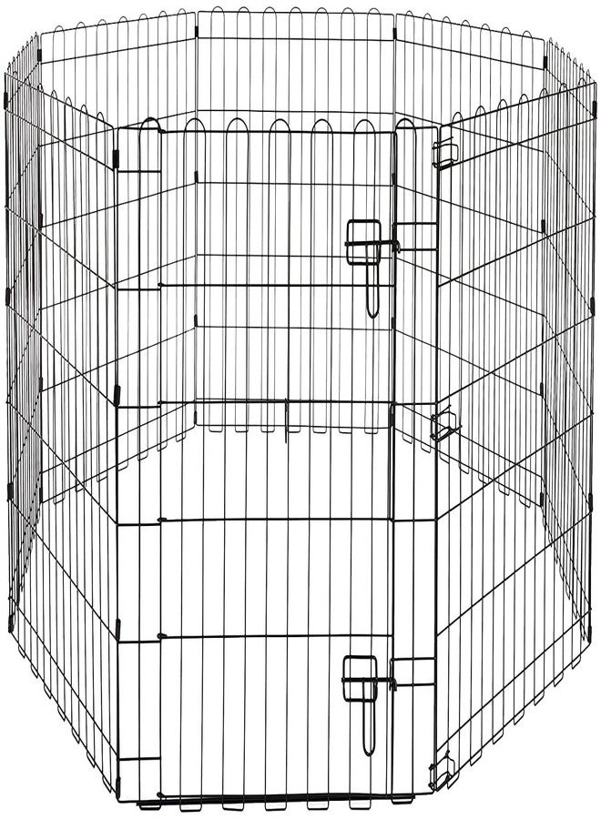 KittuPet سياج معدني لتمارين الكلاب من كيتو بيت، مزود ببوابة، مناسب لجميع أنواع السلالات الصغيرة والجراء والكلاب التي يصل طولها إلى 30 بوصة. - Image 1